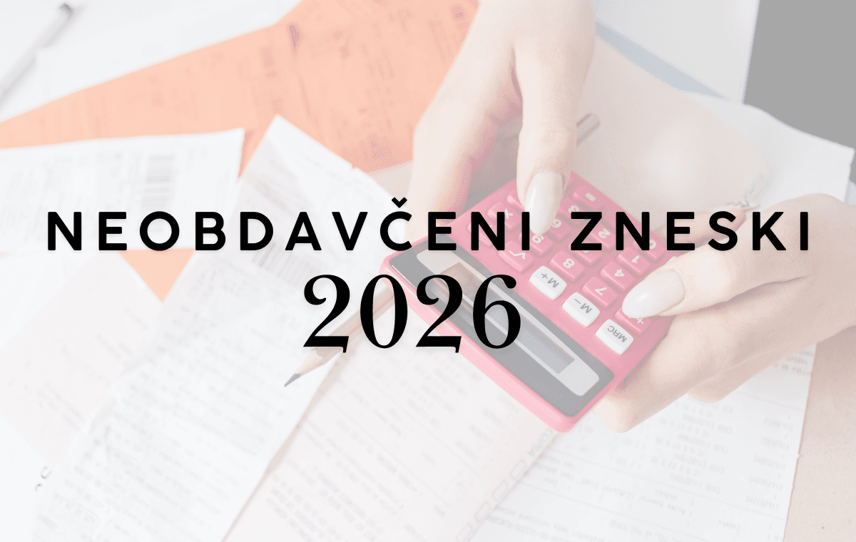 Neobdavčeni zneski 2026 – izračun na kalkulatorju z dokumenti