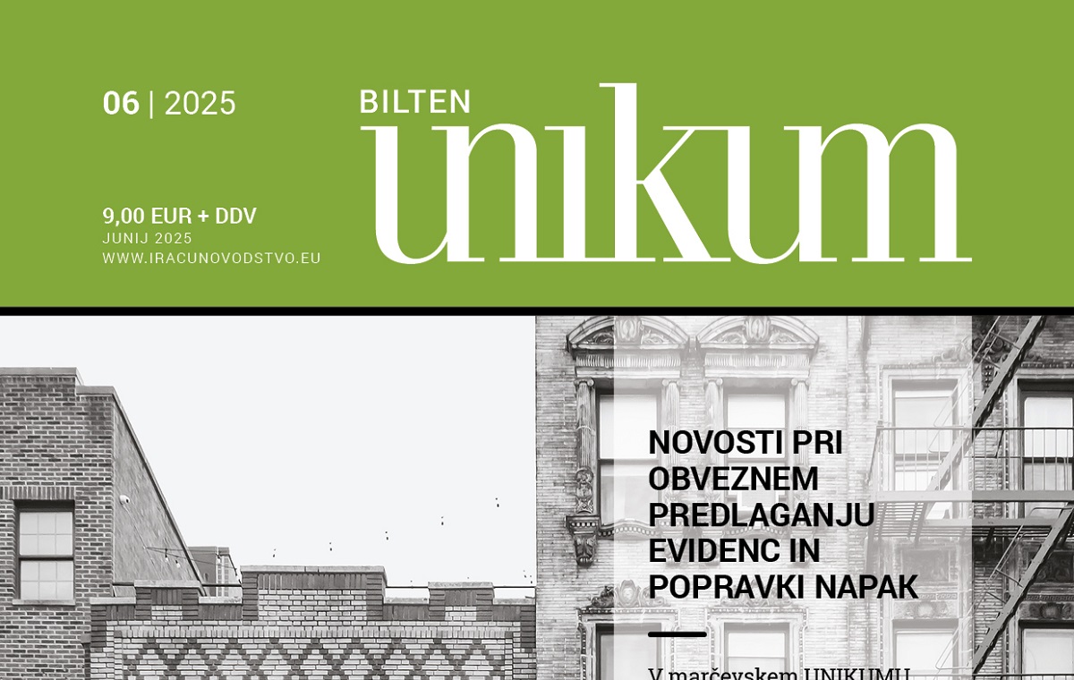Slika prijazuje naslovnico biltena Unikum junij 2025.