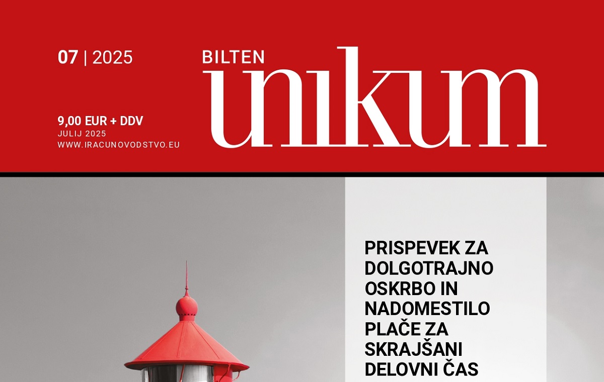 Slika prijazuje naslovnico biltena Unikum julij 2025.