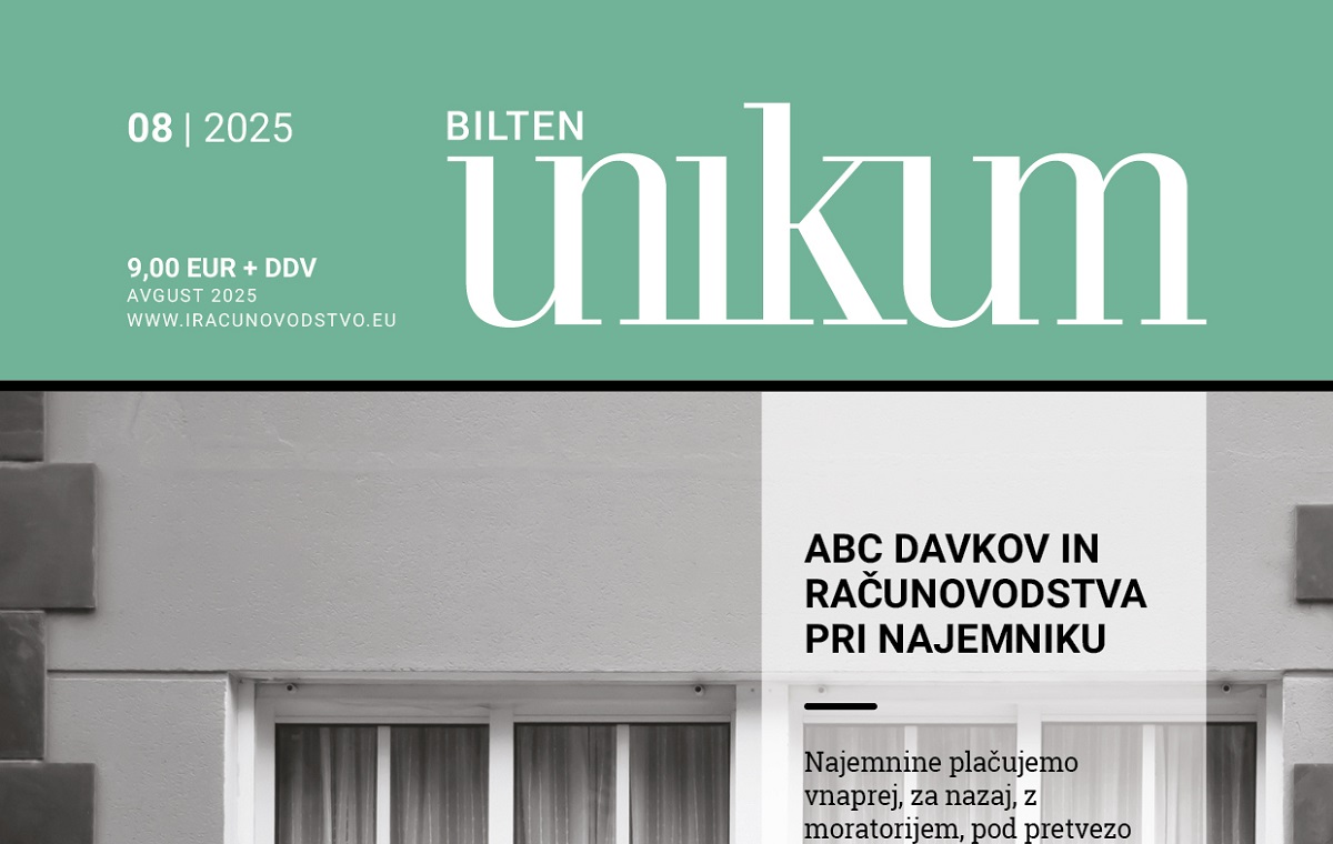 Slika prijazuje naslovnico biltena Unikum avgust 2025.